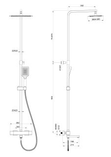 Душевая стойка Wonzon & Woghand WW-88739901-BGM с термостатом тёмный графит